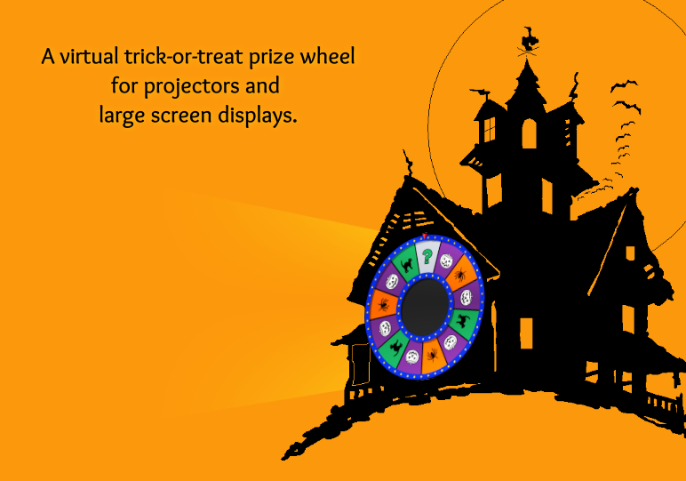 Virtual trick-or-treat prize wheel for Halloween